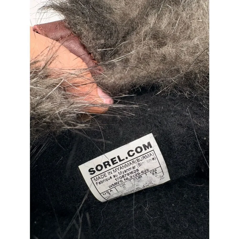 Sorel | Maroon Joan of arch Suede Faux Fur Winter Boots